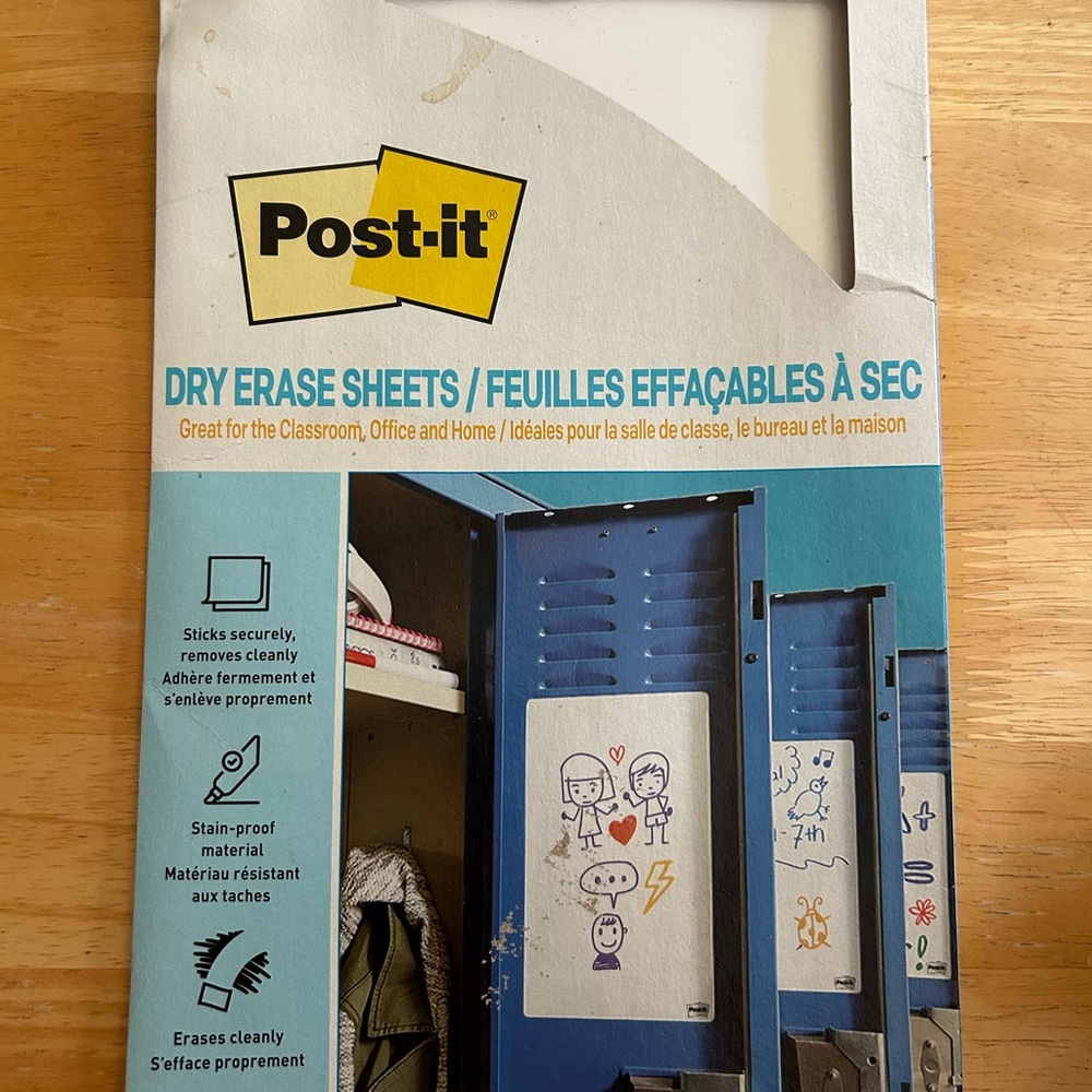 School/Gum Locker Dry Erase Sheets White